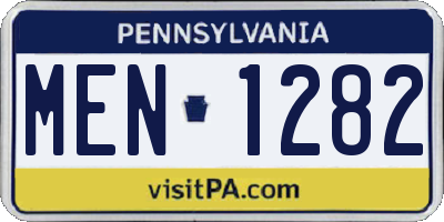 PA license plate MEN1282