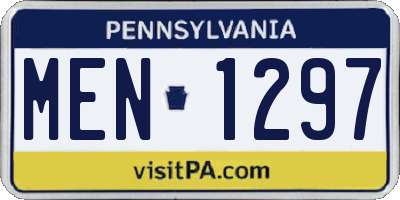 PA license plate MEN1297
