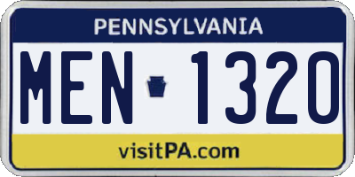 PA license plate MEN1320