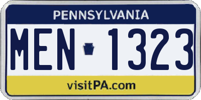 PA license plate MEN1323