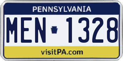PA license plate MEN1328