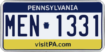 PA license plate MEN1331