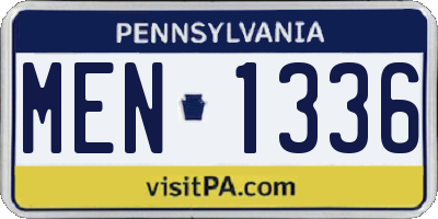 PA license plate MEN1336