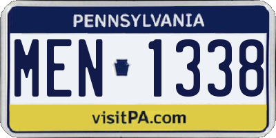 PA license plate MEN1338