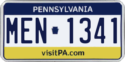 PA license plate MEN1341
