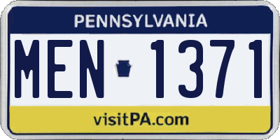 PA license plate MEN1371