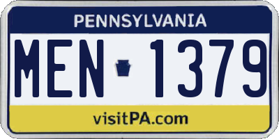 PA license plate MEN1379