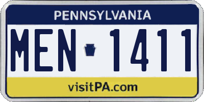 PA license plate MEN1411