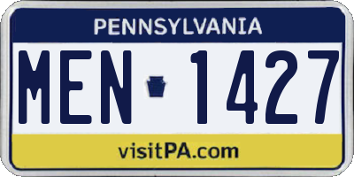PA license plate MEN1427
