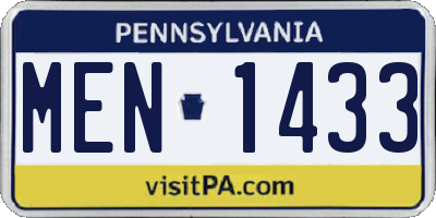 PA license plate MEN1433