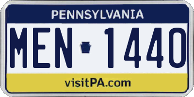 PA license plate MEN1440