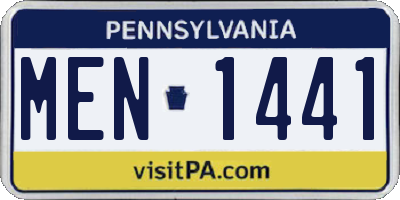 PA license plate MEN1441