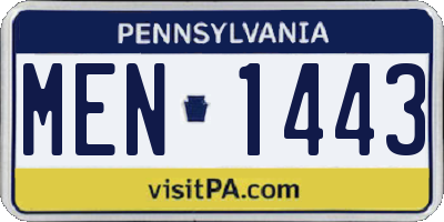 PA license plate MEN1443