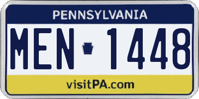 PA license plate MEN1448