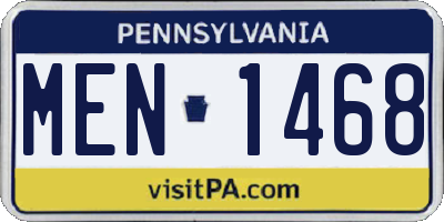 PA license plate MEN1468