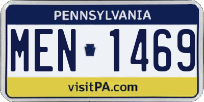PA license plate MEN1469