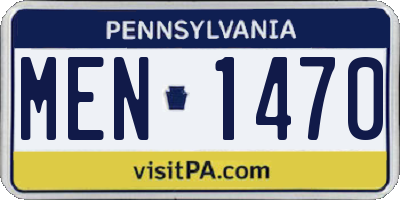 PA license plate MEN1470
