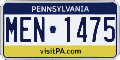 PA license plate MEN1475