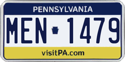 PA license plate MEN1479