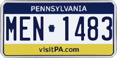 PA license plate MEN1483