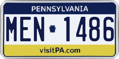 PA license plate MEN1486
