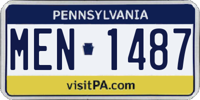 PA license plate MEN1487