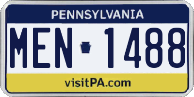 PA license plate MEN1488