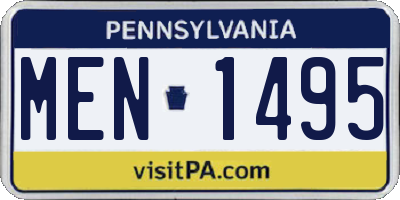 PA license plate MEN1495
