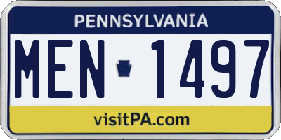 PA license plate MEN1497