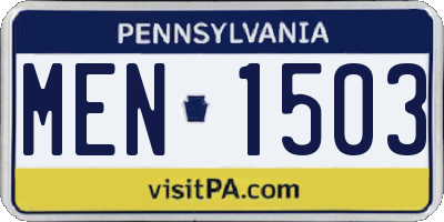 PA license plate MEN1503