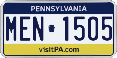 PA license plate MEN1505