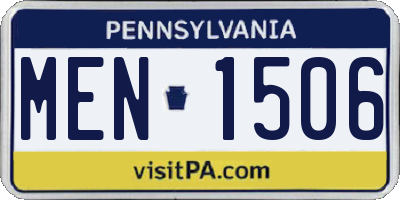 PA license plate MEN1506