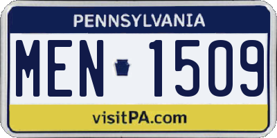 PA license plate MEN1509