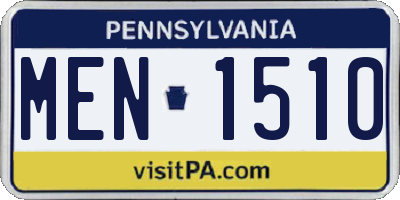 PA license plate MEN1510