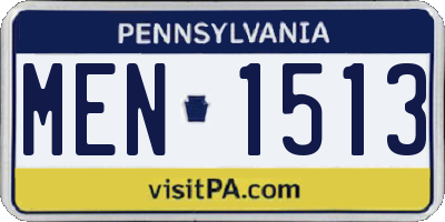 PA license plate MEN1513