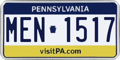 PA license plate MEN1517