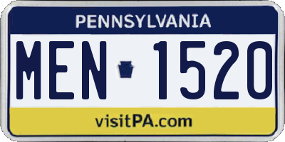 PA license plate MEN1520