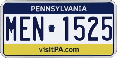 PA license plate MEN1525