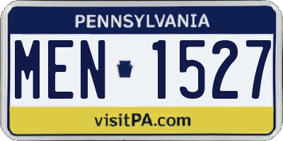 PA license plate MEN1527