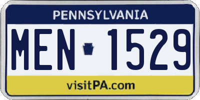 PA license plate MEN1529