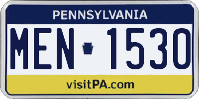 PA license plate MEN1530