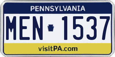 PA license plate MEN1537