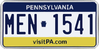 PA license plate MEN1541