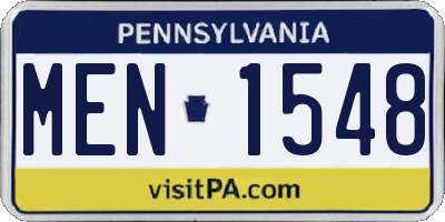 PA license plate MEN1548