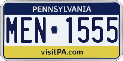 PA license plate MEN1555