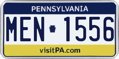 PA license plate MEN1556