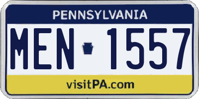 PA license plate MEN1557