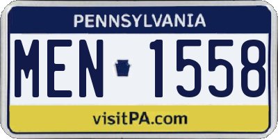 PA license plate MEN1558