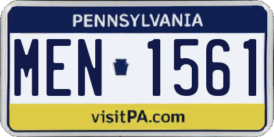 PA license plate MEN1561