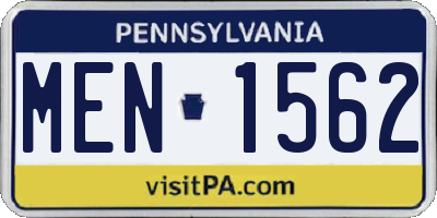 PA license plate MEN1562